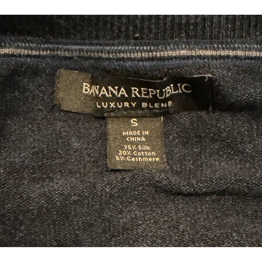 Banana Republic Luxury Blend Silk Cashmere Scallop Hem Sweater Dark Navy S - Picture 6 of 7